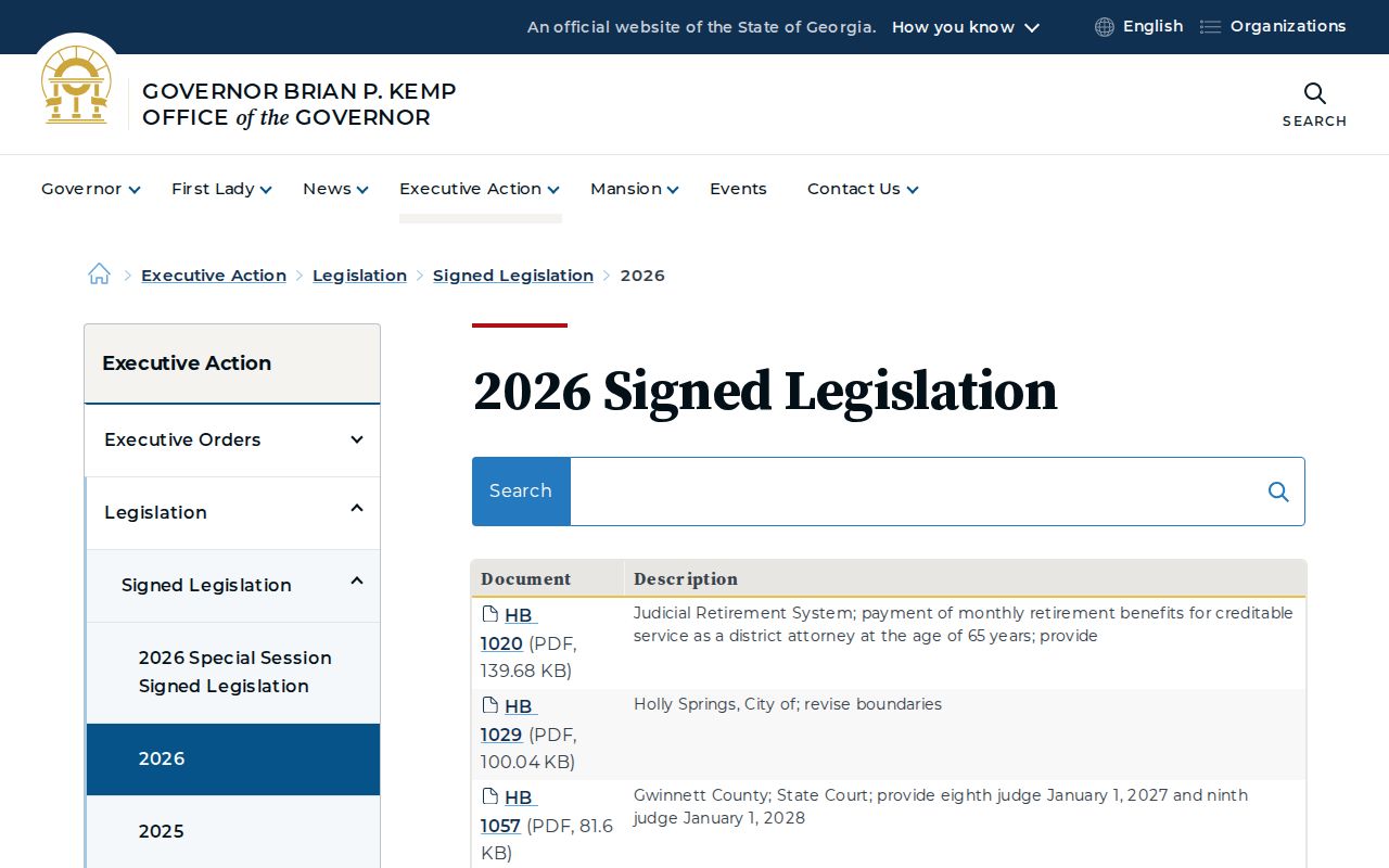 Governor signed legislation listing relevant to Irwin County arrest warrants