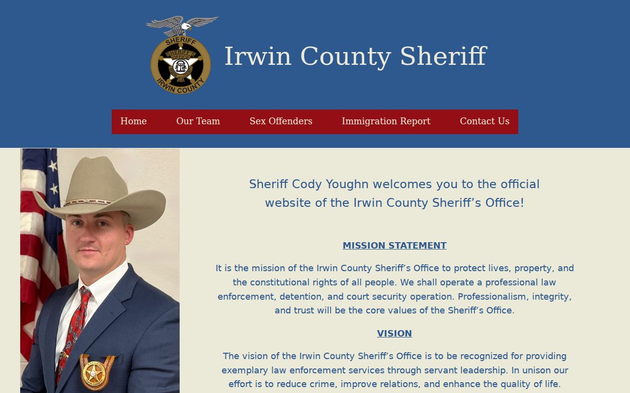 Irwin County most wanted sheriff official website